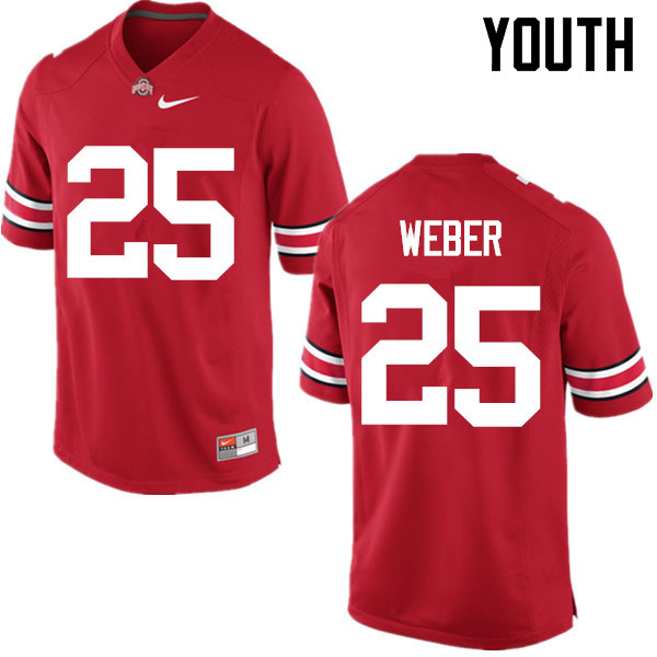 Youth Ohio State Buckeyes #25 Mike Weber College Football Jerseys Game-Red